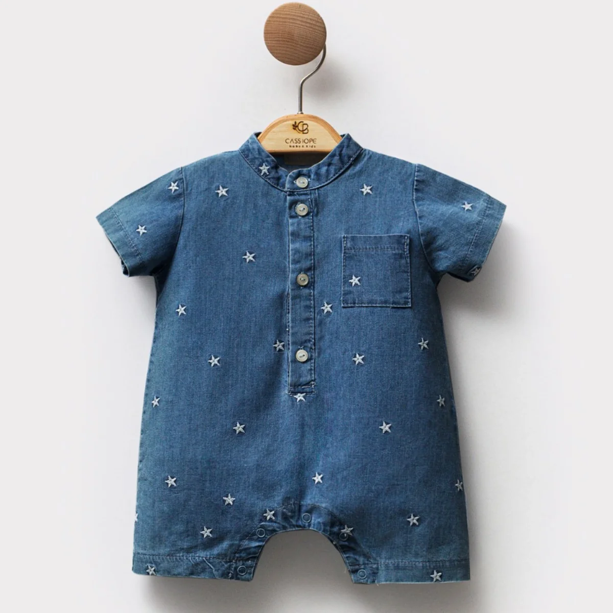 Unisex Yıldız Nakışlı Kot Barbatöz 