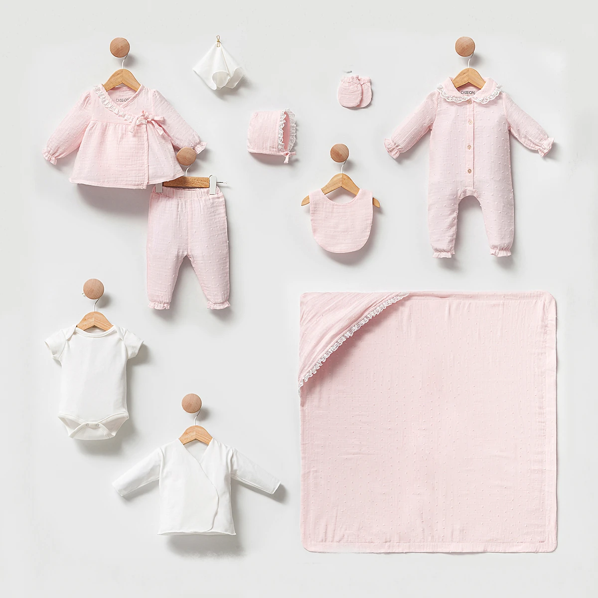 Premium Organik Kopanaklı Müslin 10’lu Set-Pembe