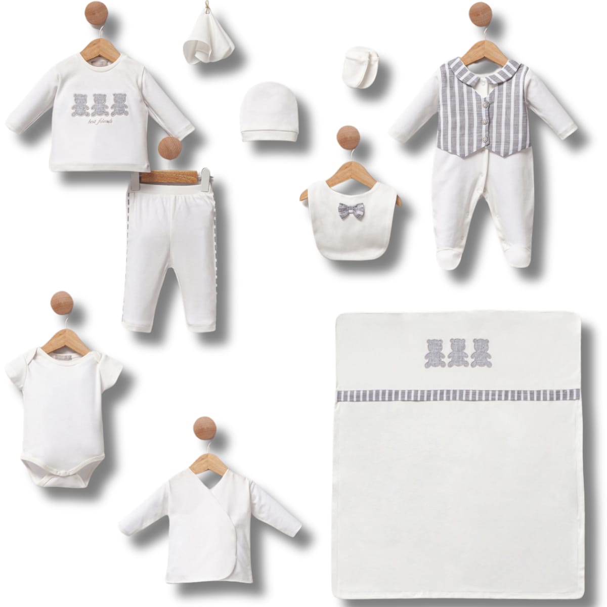 Premium Organik Ayıcık Nakışlı 10’lu Set