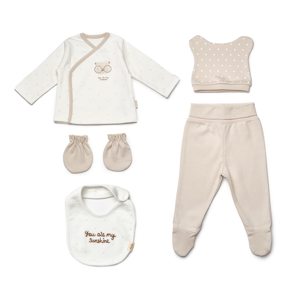 Unisex Premium Organik Pamuklu Teddy  5’li Hastane Çıkış Seti