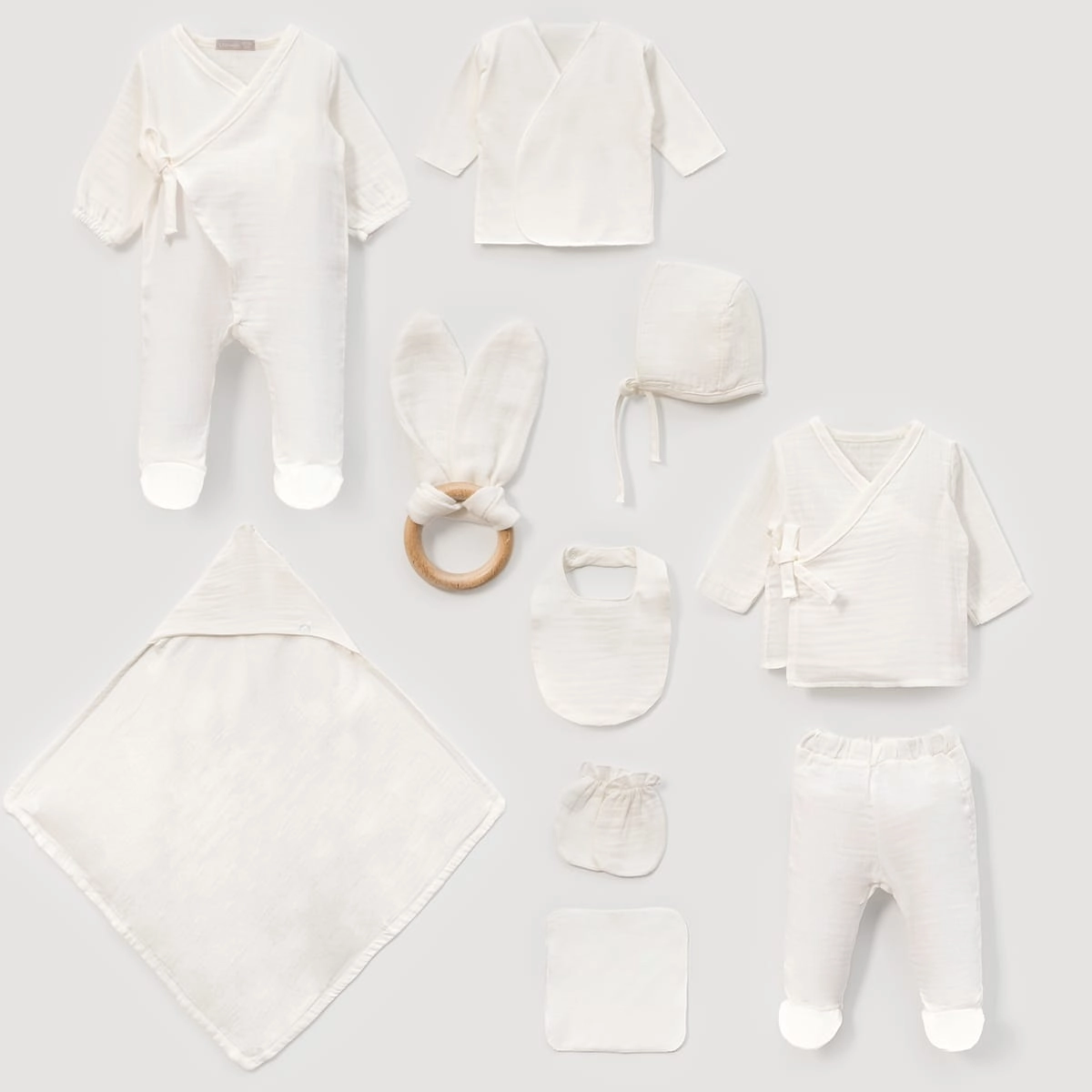 Pamuklu Unisex 10’lu Düz Müslin Set 
