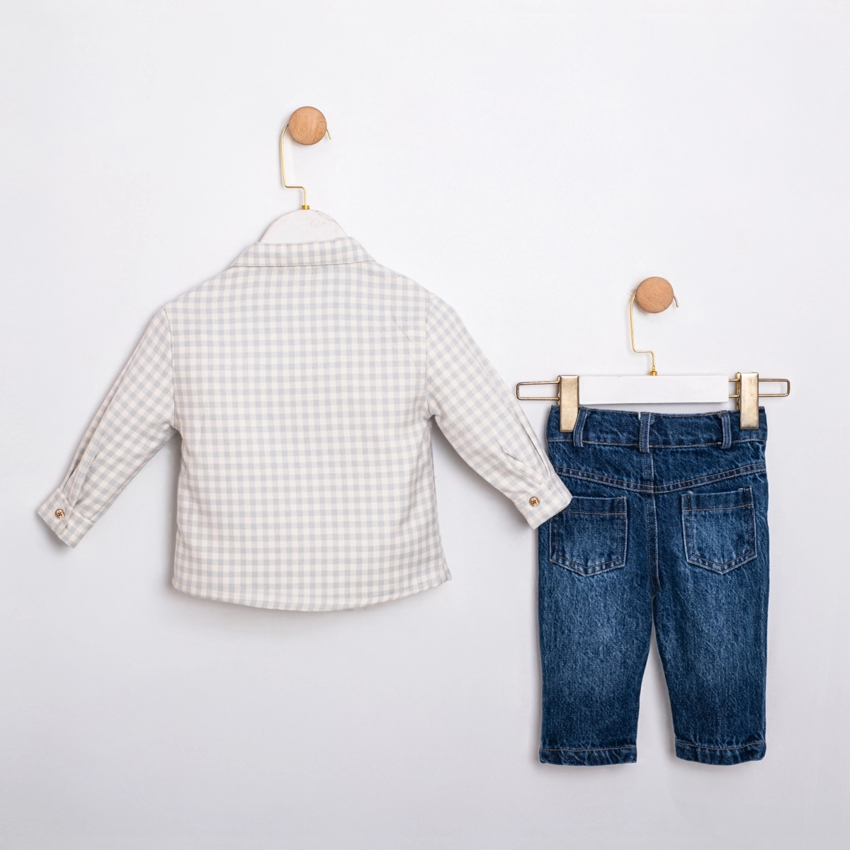 Premium Erkek Bebek  Kot Pantolon Gömlek 2li Set