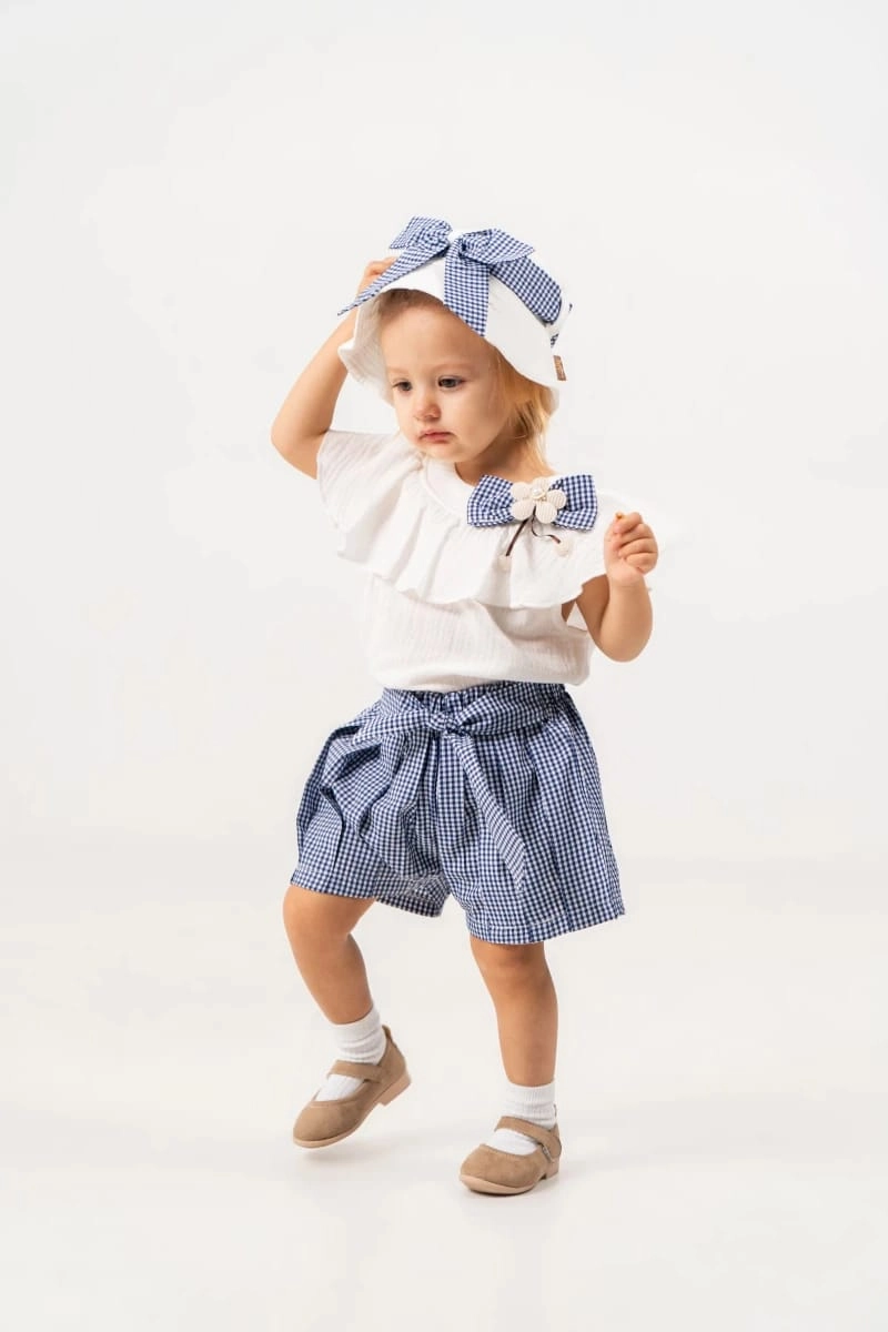 Kız Bebek Pötikare 3’lü Şapkalı Set 