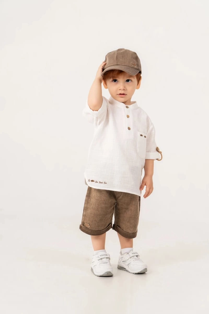 Erkek Bebek Cool Şapkalı 3’lü Set 