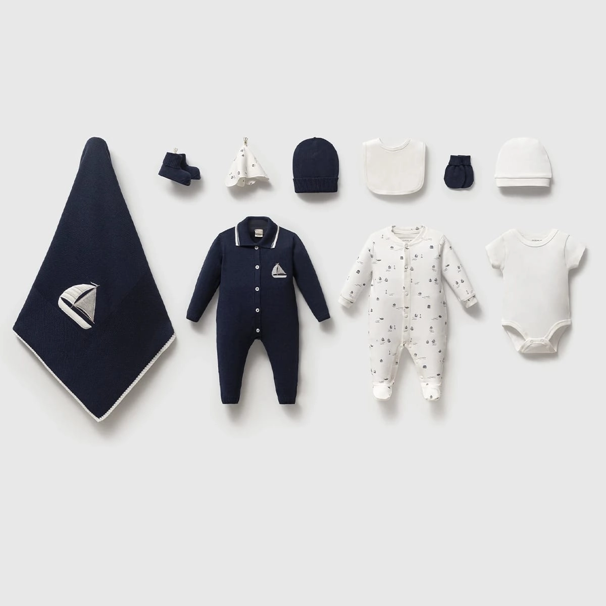 Premium Organik Pamuk Marine 10’lu Triko Set  -Lacivert 