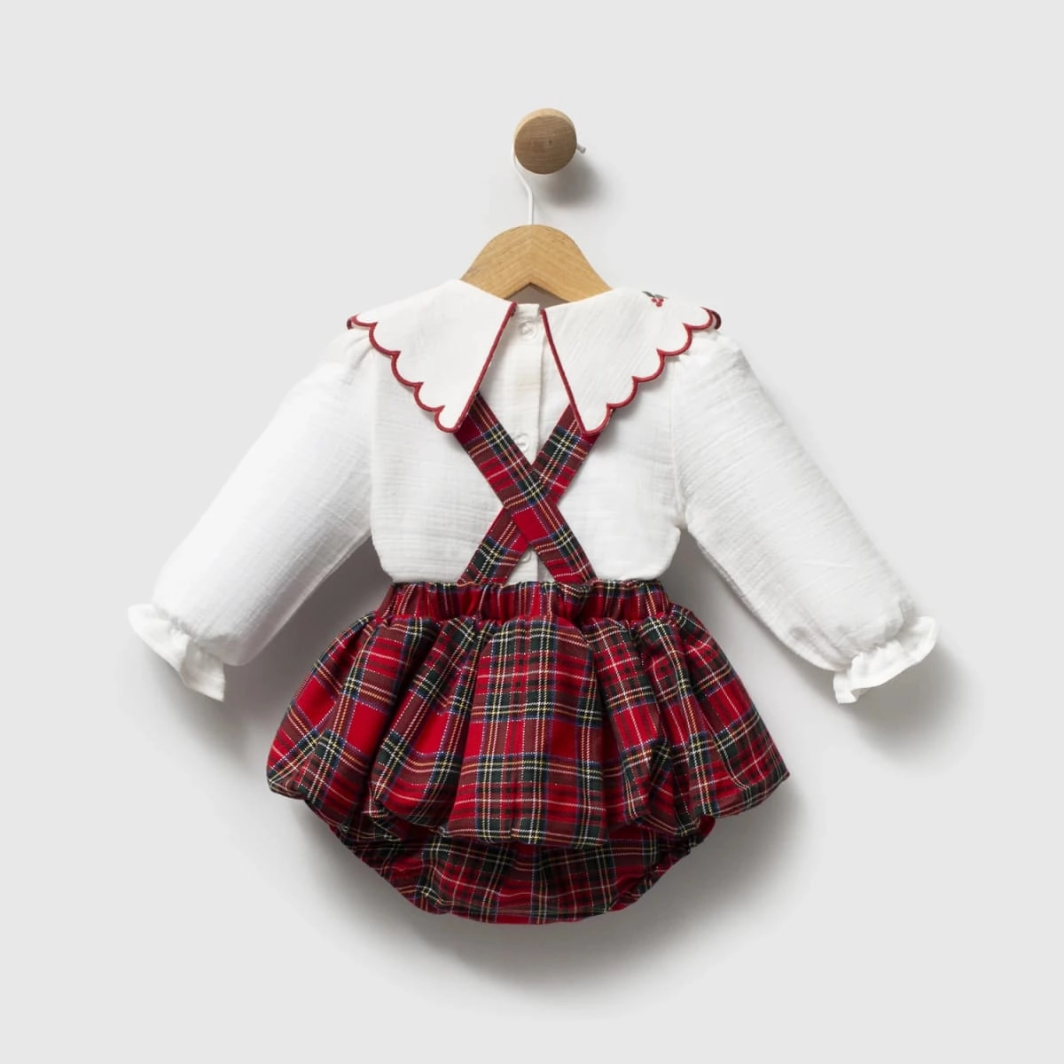 Kız Bebek Premium Nakış Yaka Detaylı Romper Set