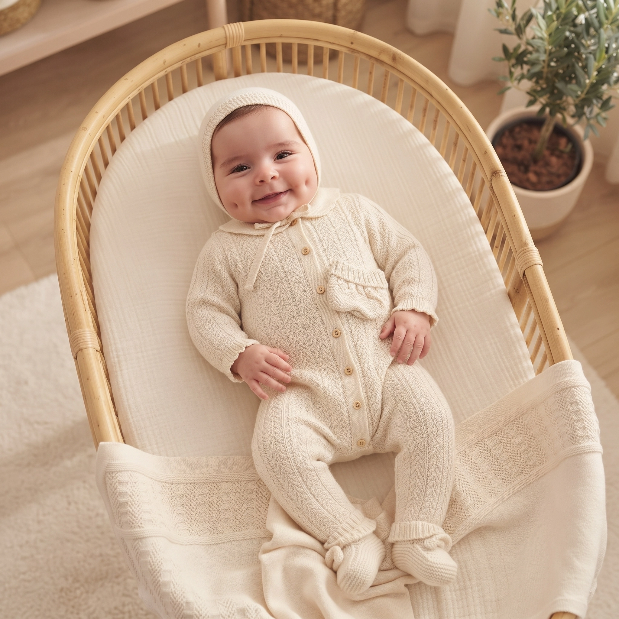 Kız Bebek Premium 5’li Triko Takım - Bej