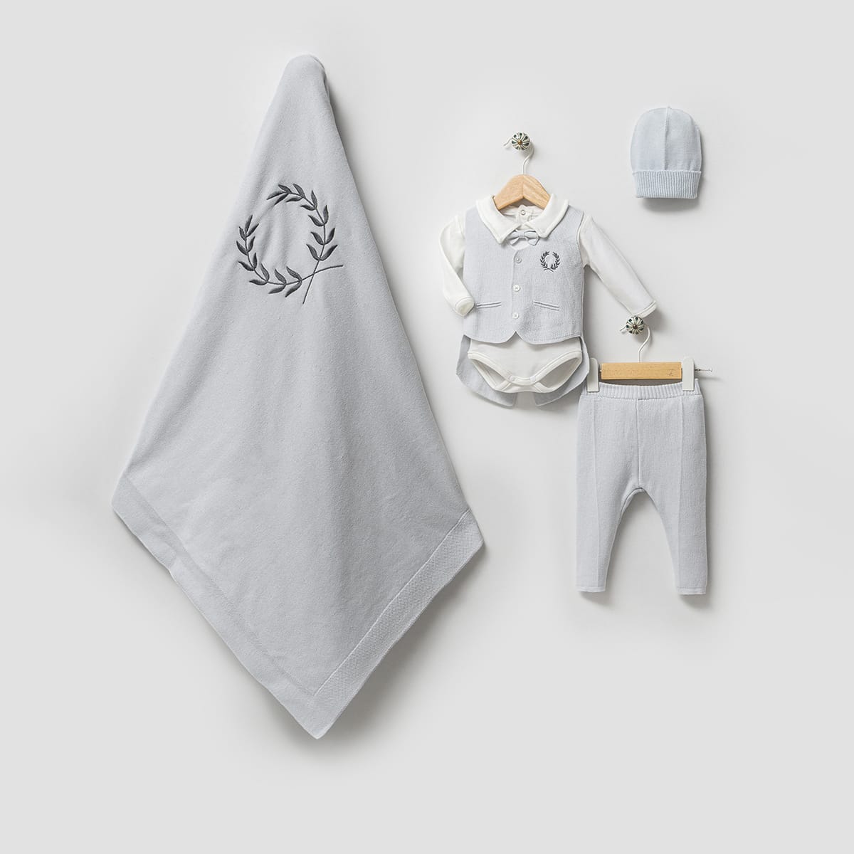 Premium 0-3 Ay Mavi Mevlüt Takım Nakışlı 5li Set
