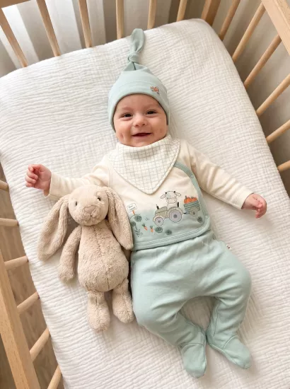 Premium %100 Pamuk Farm Friends 5’li Hastane Çıkışı 