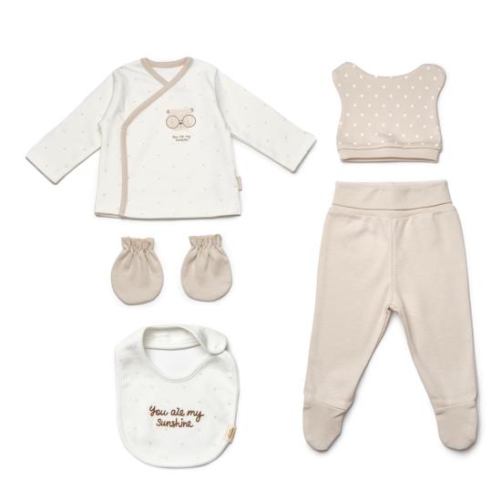 Premium Organik Pamuklu Teddy 5’li Hastane Çıkış Seti