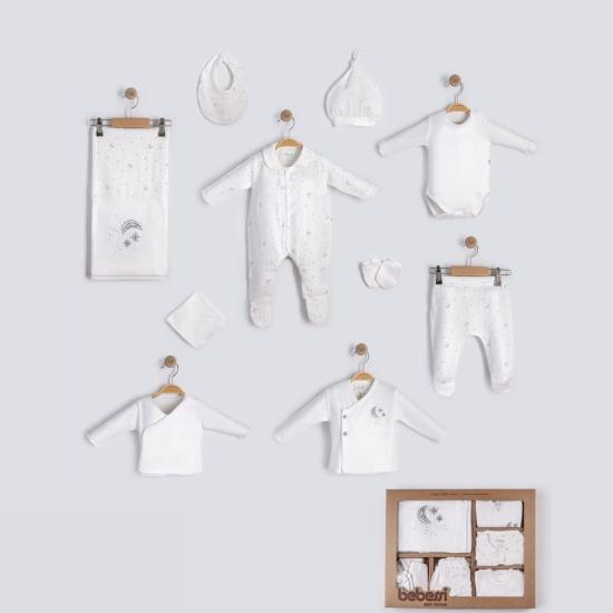 Pamuklu Müslin Ay Yıldız 10’lu Set -ekru