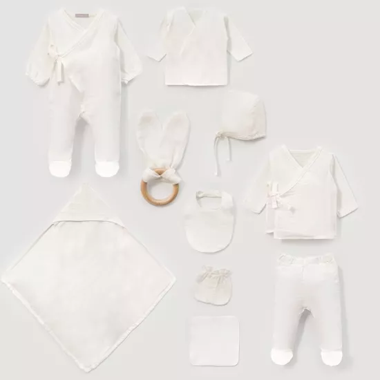 Pamuklu Unisex 10’lu Düz Müslin Set 