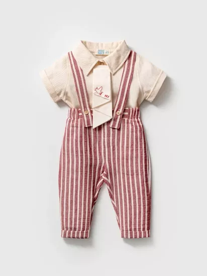 Erkek Bebek Askılı Pantolon Takım 