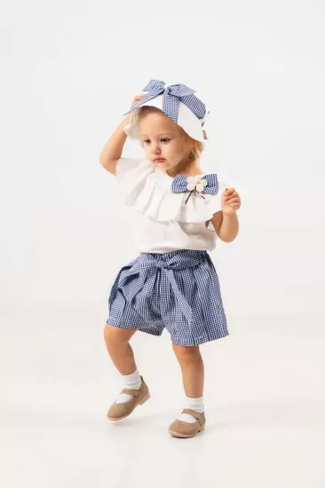 Kız Bebek Pötikare 3’lü Şapkalı Set 