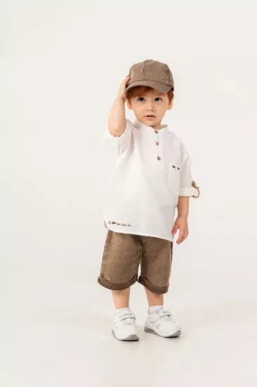 Erkek Bebek Cool Şapkalı 3’lü Set 