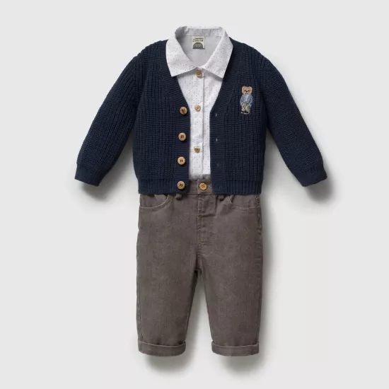 Premium Erkek Bebek Triko Hırkalı 4 lü Takım -lacivert