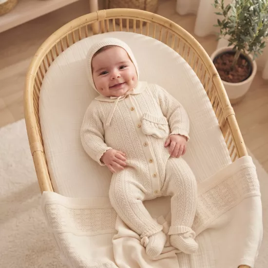 Kız Bebek Premium 5’li Triko Takım - Bej